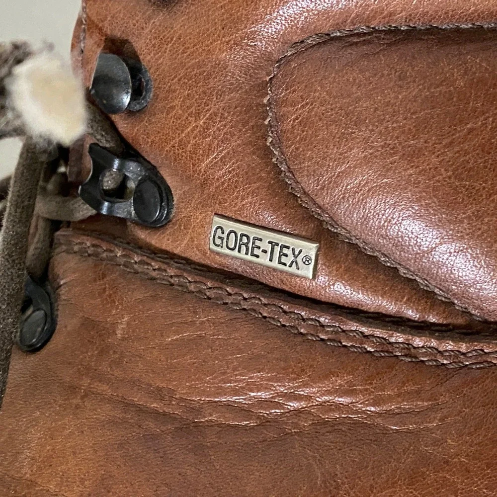 Johnston & Murphy Gore-Tex Brown Leather Hiking Boots Mens 11 M Made in Portugal